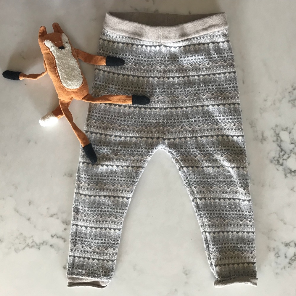 Hanna Andersson Fair Isle Knit Leggings 80cm 18-24
